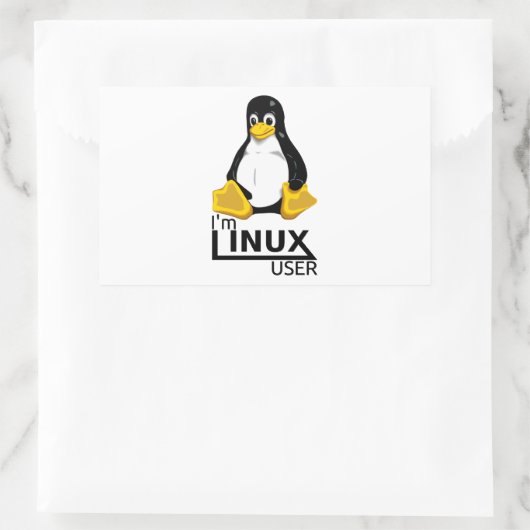 Linuxユーザー 長方形シール (バッグ)