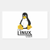 Linuxユーザー 長方形シール (正面)