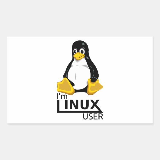 Linuxユーザー 長方形シール (正面)