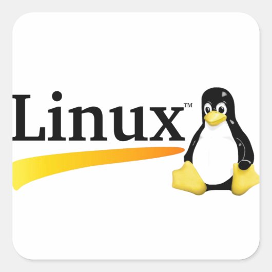 LinuxロゴとTux製品 スクエアシール (正面)