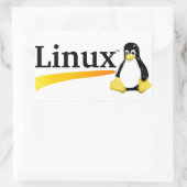 LinuxロゴとTux製品 長方形シール (バッグ)