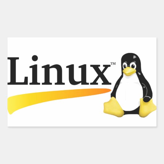 LinuxロゴとTux製品 長方形シール (正面)