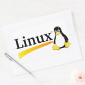 LinuxロゴとTux製品 長方形シール (封筒)