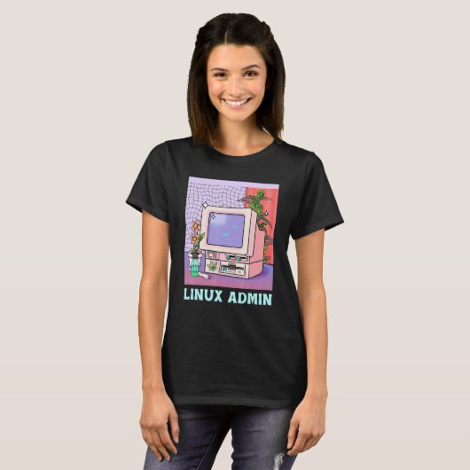 Linux管理者LinuxペンギンLinux情報スキル Tシャツ (正面フル)