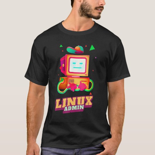 Linux管理者LinuxペンギンLinux情報スキル Tシャツ (正面)