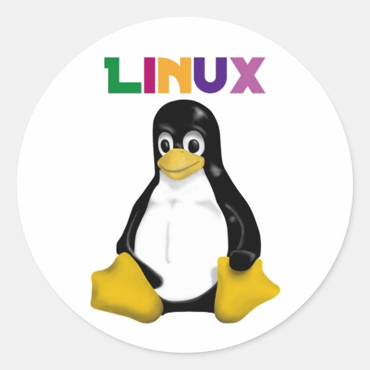 Linux製品とデザイン ラウンドシール (正面)