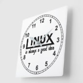 Linux スクエア壁時計 (傾斜)