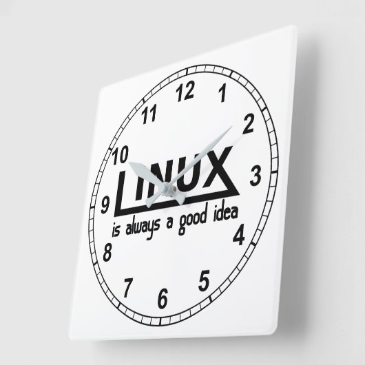 Linux スクエア壁時計 (傾斜)