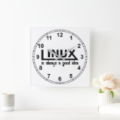 Linux スクエア壁時計 (ホーム)