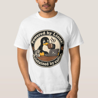 Linux ペンギン タックスとコーヒー tシャツ