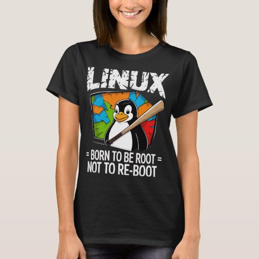 Linux - ルートに生まれし者 tシャツ (正面)
