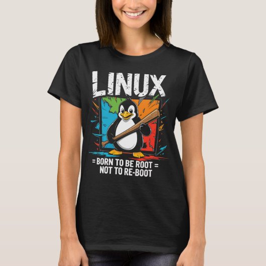 Linux – ルー生まれトになる tシャツ (正面)