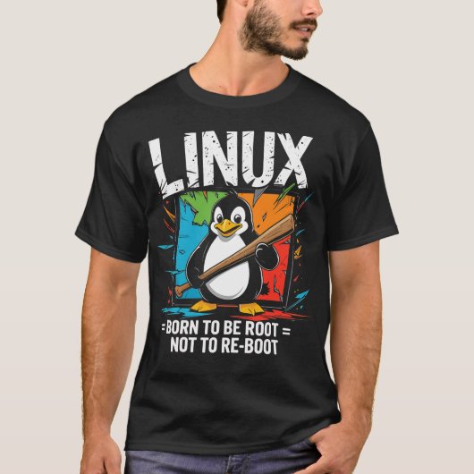 Linux – ルー生まれトになる tシャツ (正面)