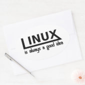 Linux 楕円形シール (封筒)