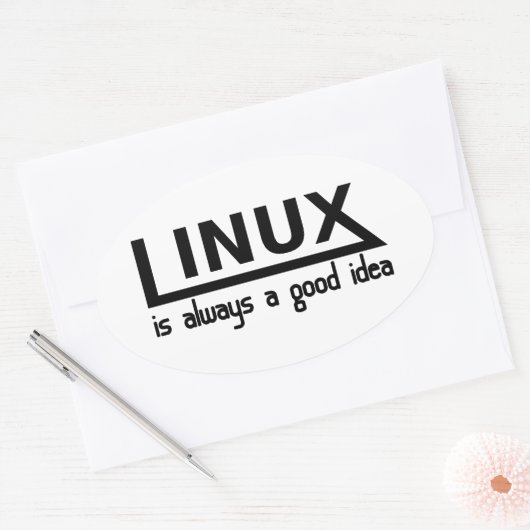 Linux 楕円形シール (封筒)