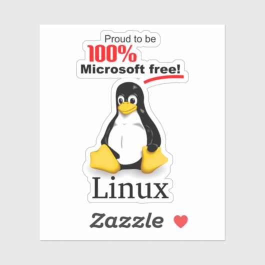 Linux 3x3 ビニールステッカー - Microsoft フリー シール (シート)