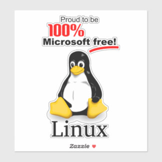 Linux 8x8ビニールステッカー – Microsoft Free シール