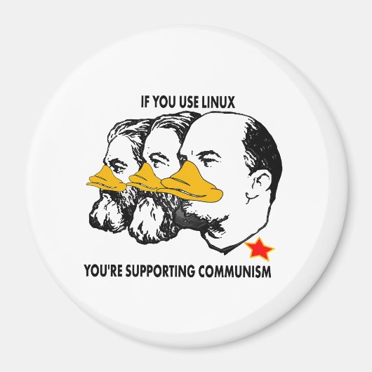 LINUX COMMUNSTS MARX ENGELS LENIN マグネット (正面)