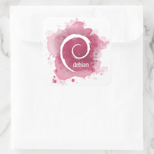 Linux Debian スクエアシール (バッグ)
