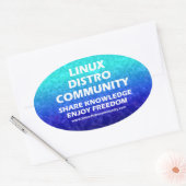 Linux Distro Community Ovalスタンプ 楕円形シール (封筒)