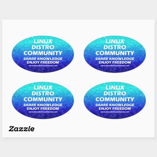 Linux Distro Community Ovalスタンプ 楕円形シール (シート)