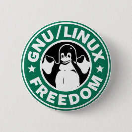 LINUX - GNU -自由ボタン 缶バッジ