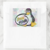 LINUX INSIDE Linux Penguinロゴ 長方形シール (バッグ)