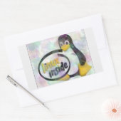 LINUX INSIDE Linux Penguinロゴ 長方形シール (封筒)