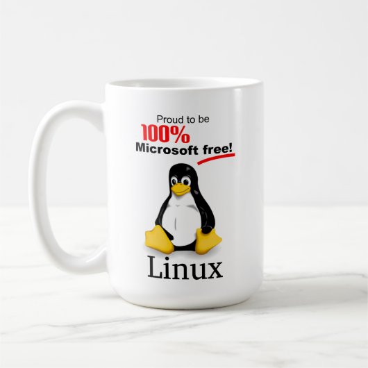 Linux Large Coffee Mug （右） - Microsoft Free コーヒーマグカップ (左)