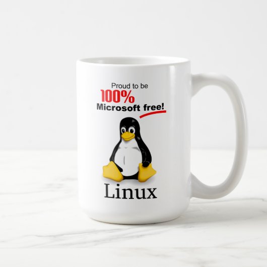 Linux Large Coffee Mug (離れ) -  Microsoft Free コーヒーマグカップ (右)
