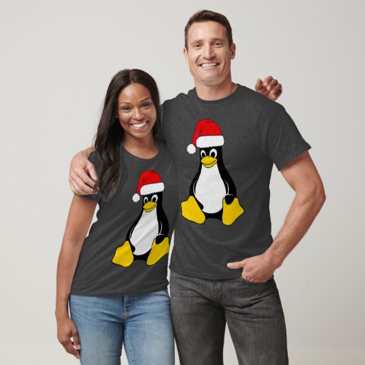 Linux Mascot Tux the Penguin Santa Hatおたくギーク Tシャツ (ユニセックス)
