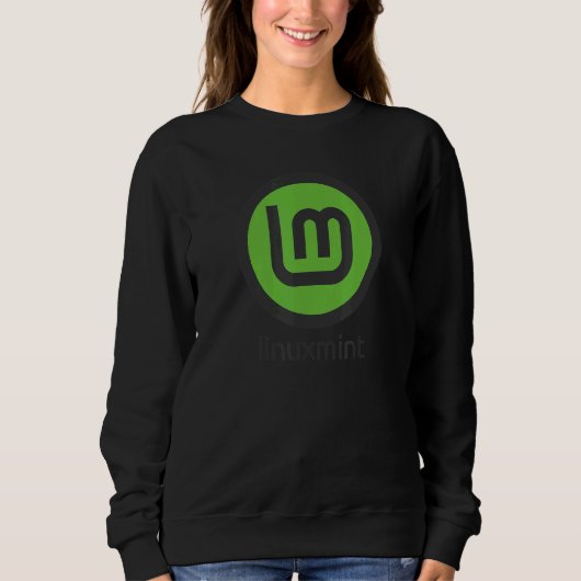 Linux Mint オペレーティングシステム グリーン Debian Ubuntu なので スウェットシャツ (正面)