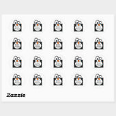Linux Penguinフレームカスタム文字シール ラウンドシール (シート)