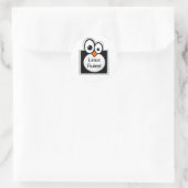 Linux Penguinフレームカスタム文字シール ラウンドシール (バッグ)