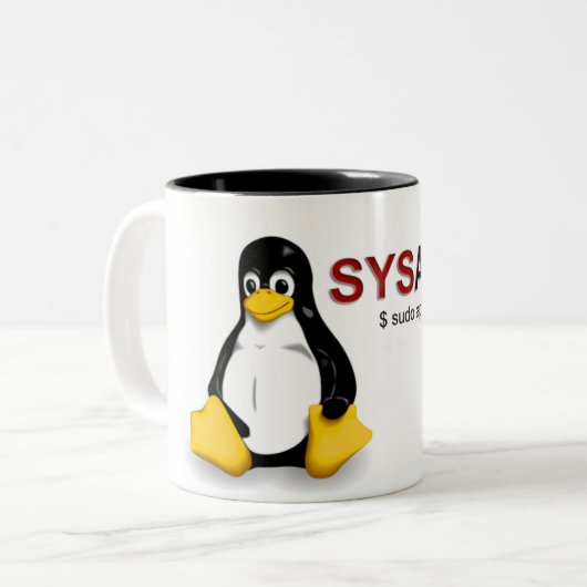 Linux Sys Admin ツートーンマグカップ (正面左)
