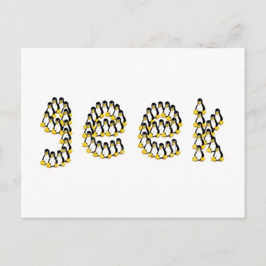 Linux Tuxギーク ポストカード (正面)