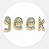 Linux Tuxギーク ラウンドシール (正面)