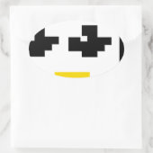 LINUX TUXペンギン画素顔 楕円形シール (バッグ)