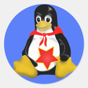 LINUX TUX共産党 ラウンドシール