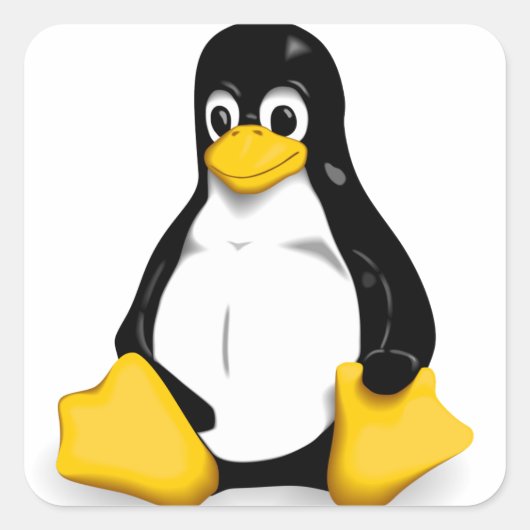 Linux Tux製品 スクエアシール (正面)
