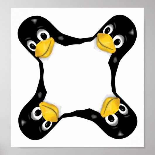 LINUX TUX 4ヘッド ポスター (正面)
