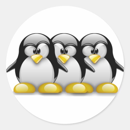 LINUX TUX BROTHERS ラウンドシール (正面)