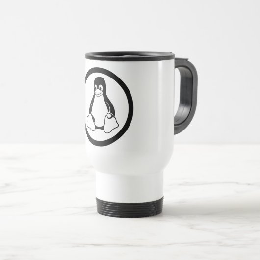 Linux Tux Mug トラベルマグ (正面右)