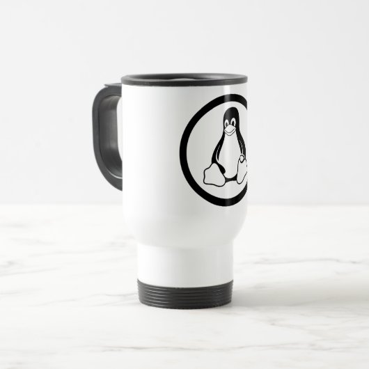 Linux Tux Mug トラベルマグ (正面左)