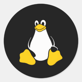 Linux Tux Penguinオープンソースおたくギーク ラウンドシール