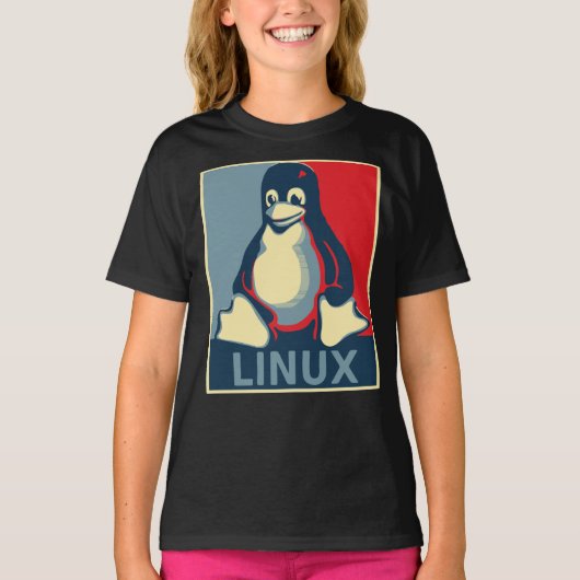 Linux tux penguin obamaポスタークラシックTシャツ Tシャツ (正面)