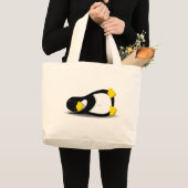Linux Tux sleeping ラージトートバッグ (正面(商品))