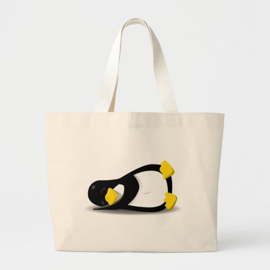 Linux Tux sleeping ラージトートバッグ (正面)