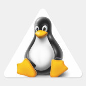 Linux Tux the Penguin 三角形シール (正面)