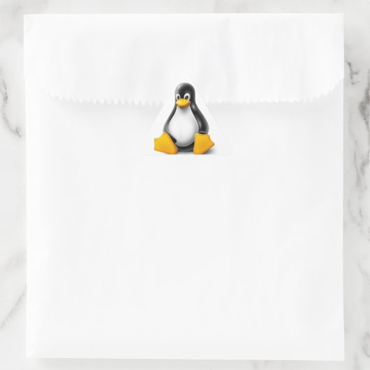Linux Tux the Penguin 三角形シール (バッグ)
